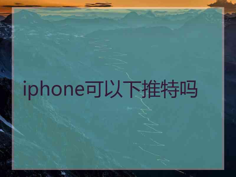 iphone可以下推特吗