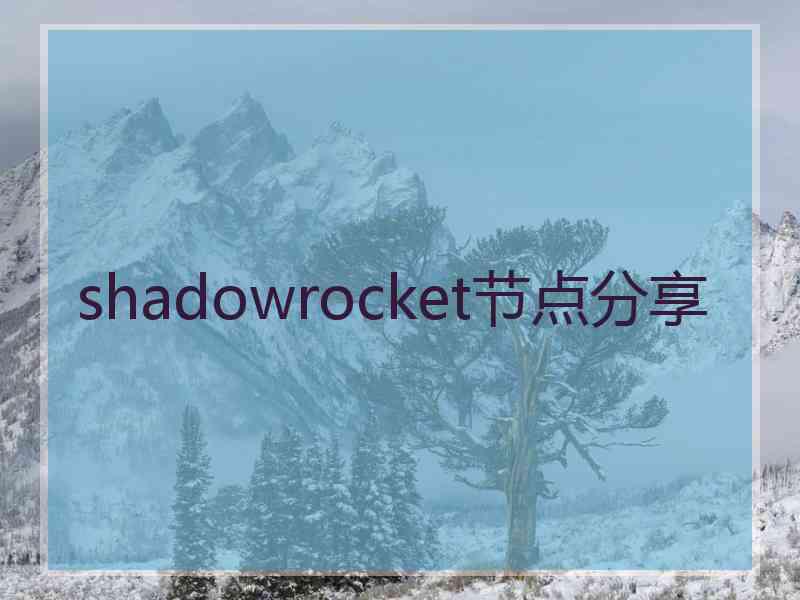 shadowrocket节点分享