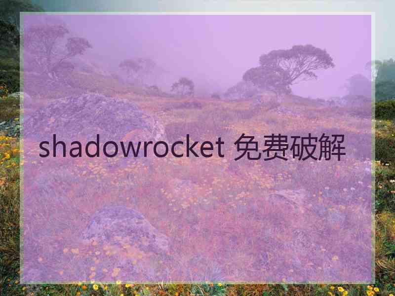 shadowrocket 免费破解