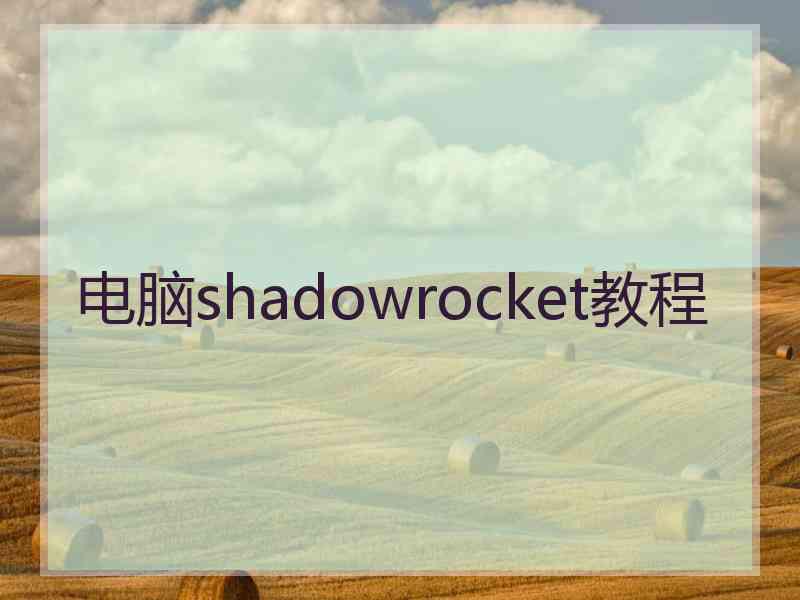 电脑shadowrocket教程