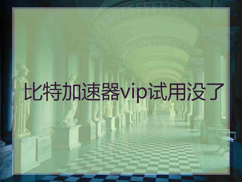 比特加速器vip试用没了