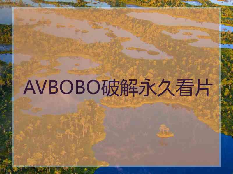 AVBOBO破解永久看片