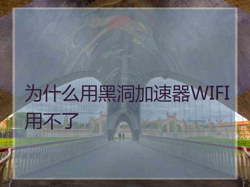 为什么用黑洞加速器WIFI用不了