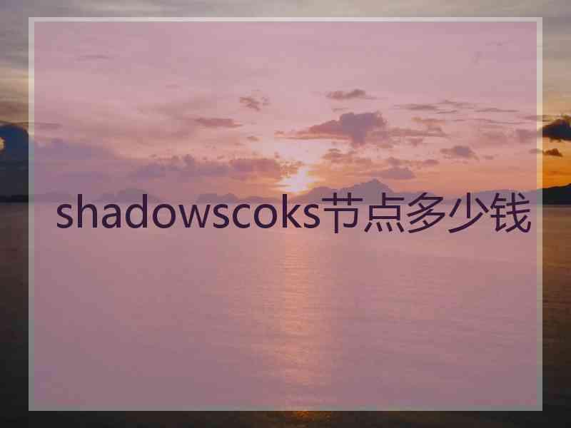 shadowscoks节点多少钱