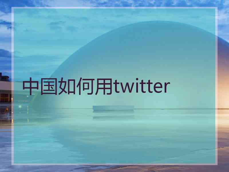 中国如何用twitter